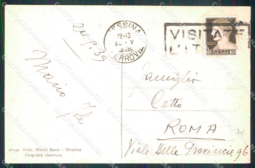 Messina Città Viale San Martino cartolina MX0725 – retro