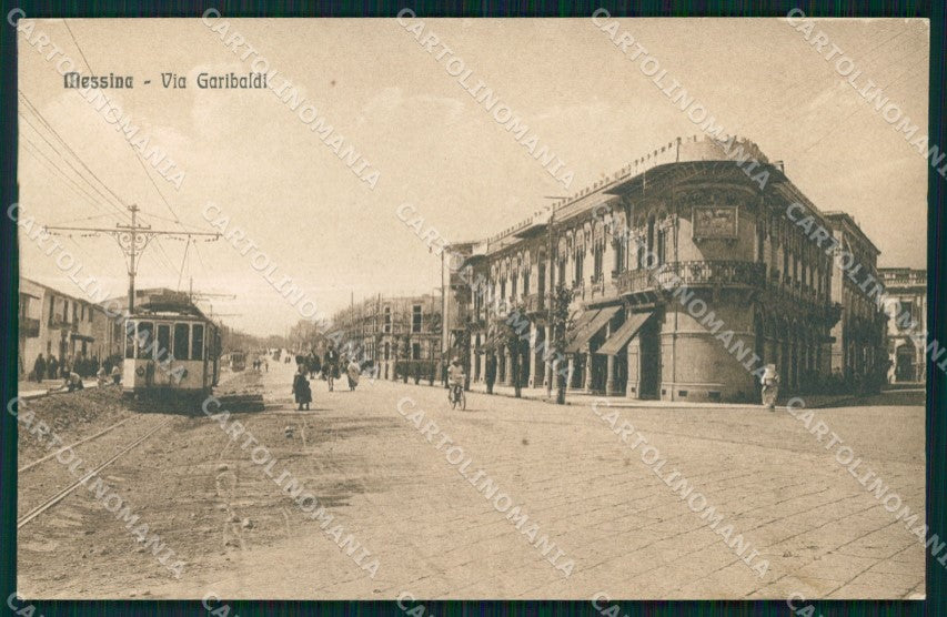 Messina Città Via Garibaldi Tram cartolina MX0732 – fronte