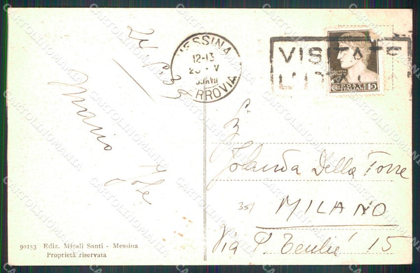 Messina Città Viale San Martino cartolina MX0736 – retro