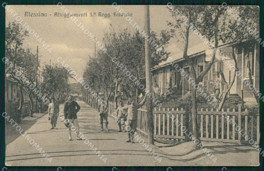 Messina Città Alloggiamenti III Reggimento Fanteria cartolina MX0760 – fronte