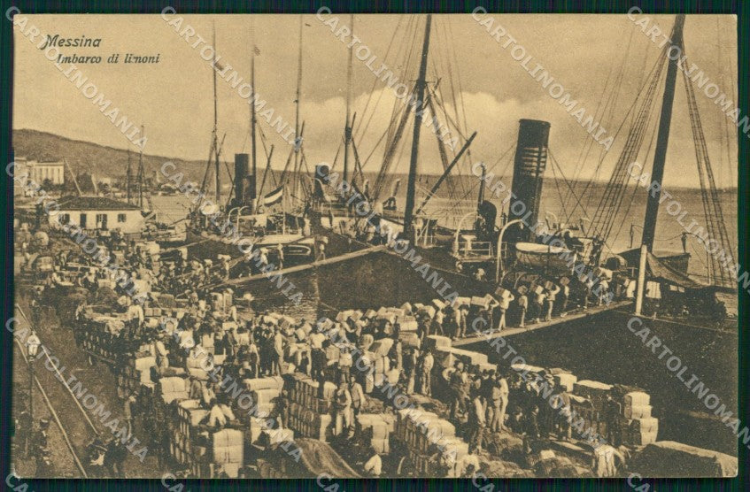 Messina Città Imbarco di Limoni Ferry Boat Trenkler cartolina MX0761 – fronte
