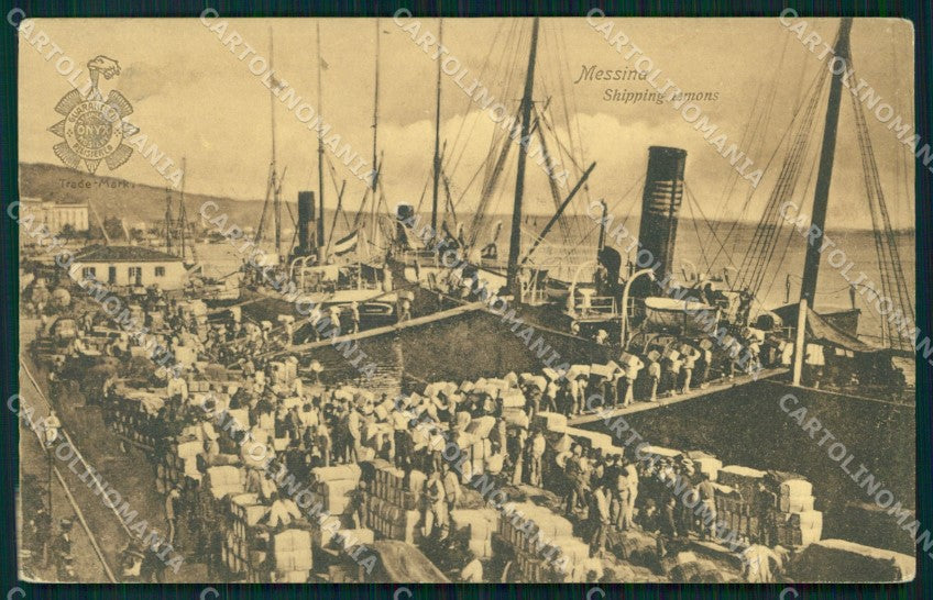 Messina Città Imbarco di Limoni Ferry Boat cartolina MX0782 – fronte