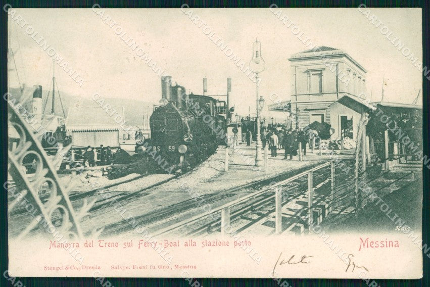Messina Città Manovra Treno sul Ferry Boat Porto Stengel cartolina MX0784 – fronte