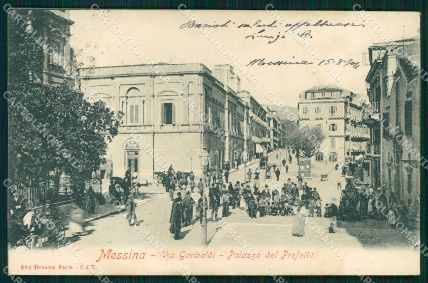Messina Città Via Garibaldi Palazzo Prefetto cartolina MX0792 – fronte