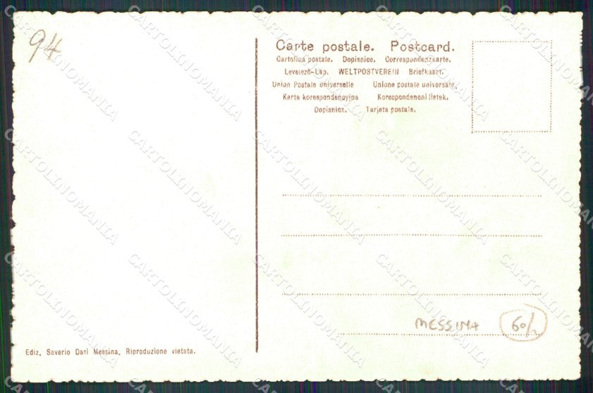 Messina Città Costumi Siciliani cartolina MX0793 – retro