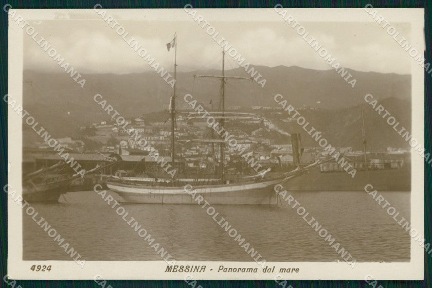Messina Città Veduta dal Mare Veliero Foto cartolina MX0815 – fronte