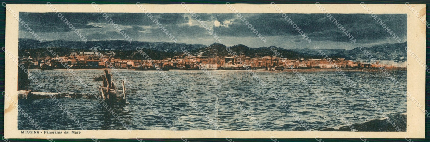 Messina Città Veduta Generale dal Mare Doppia cartolina MX0818 – fronte