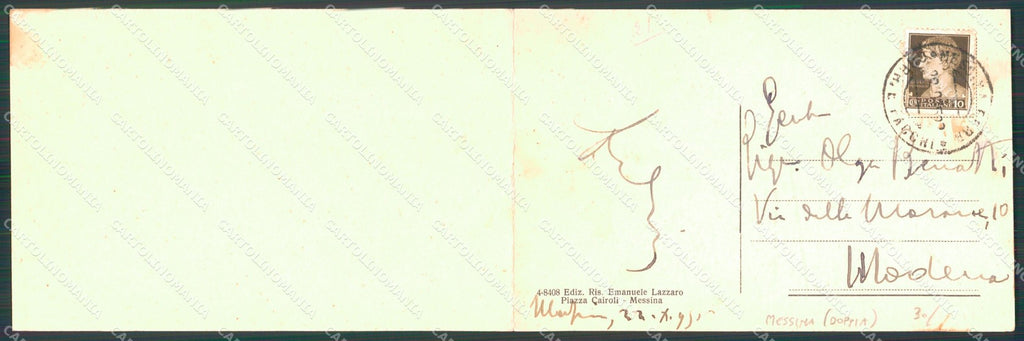 Messina Città Veduta Generale dal Mare Doppia cartolina MX0818 – retro