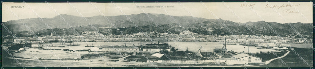 Messina Città Veduta Generale Ferry Boat Tripla cartolina MX0819 – fronte