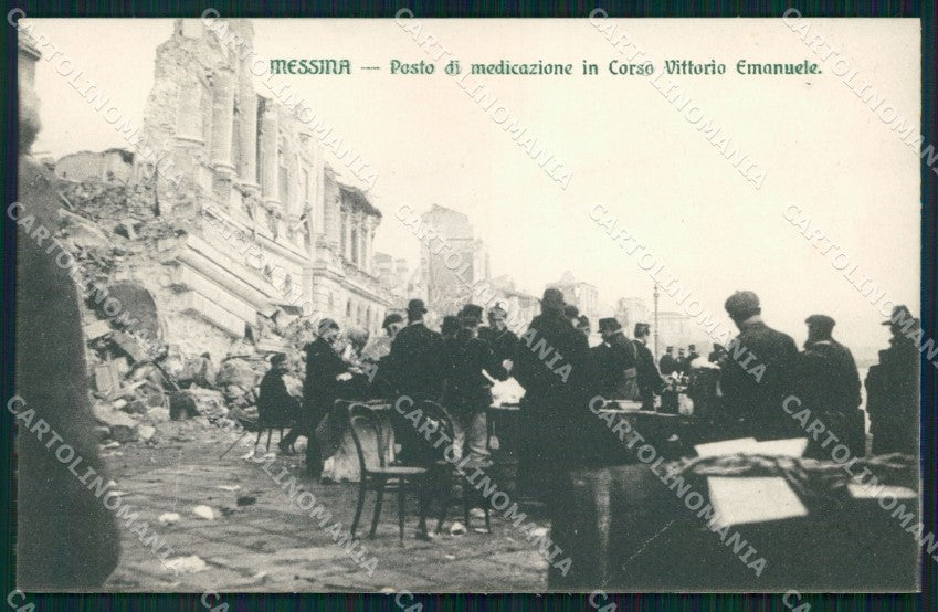 Messina Città Corso Vittorio Emanuele Posto Medicazione cartolina MX0821 – fronte
