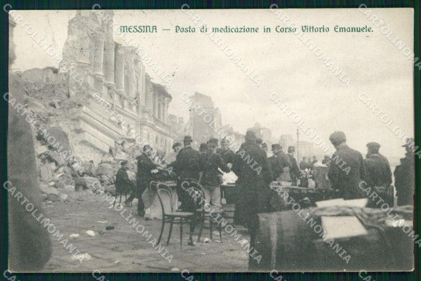 Messina Città Corso Vittorio Emanuele Posto Medicazione cartolina MX0822 – fronte