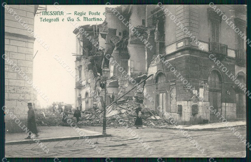 Messina Città Via San Martino Regie Poste Telegrafi cartolina MX0824 – fronte