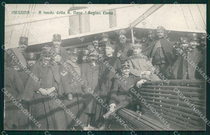 Messina Città Militari a Bordo della Regia Nave Regina Elena cartolina MX0833 – fronte