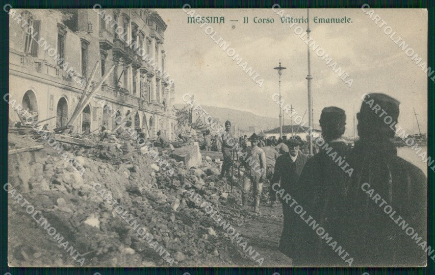 Messina Città Corso Vittorio Emanuele Terremoto cartolina MX0842 – fronte