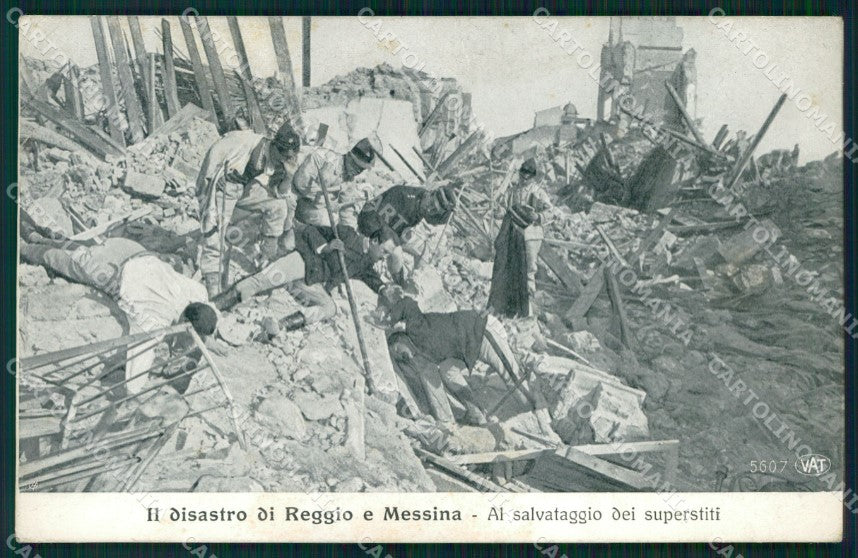 Messina Città Salvataggio Superstiti Terremoto Alterocca 5607 cartolina MX0843 – fronte