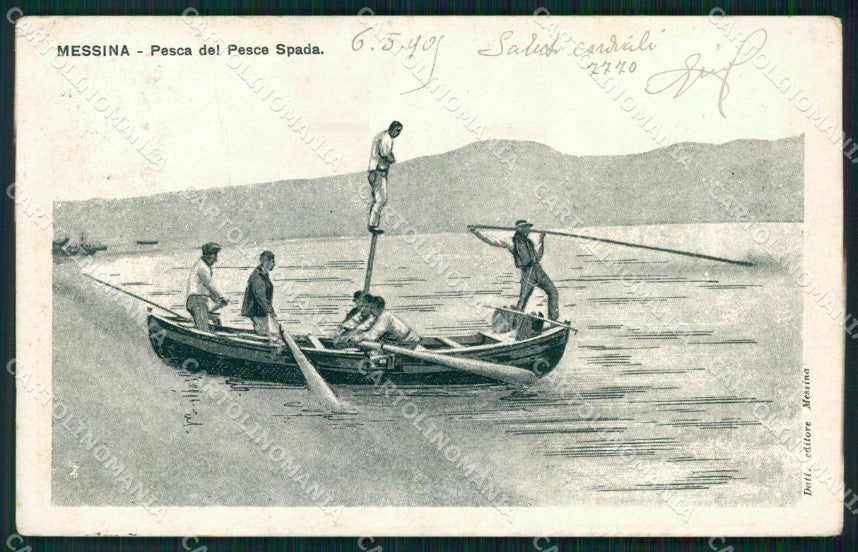 Messina Città Pesca del Pesce Spada Mestieri cartolina MX0876 – fronte