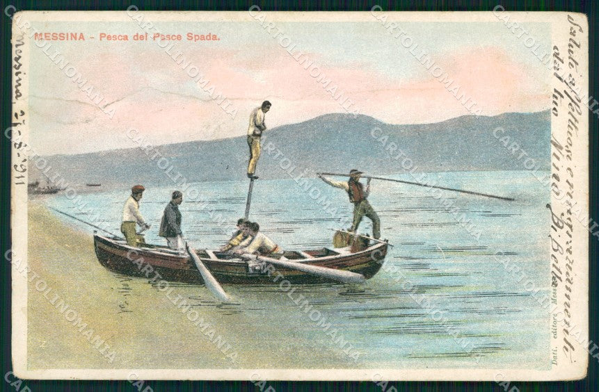 Messina Città Pesca del Pesce Spada Mestieri cartolina MX0878 – fronte
