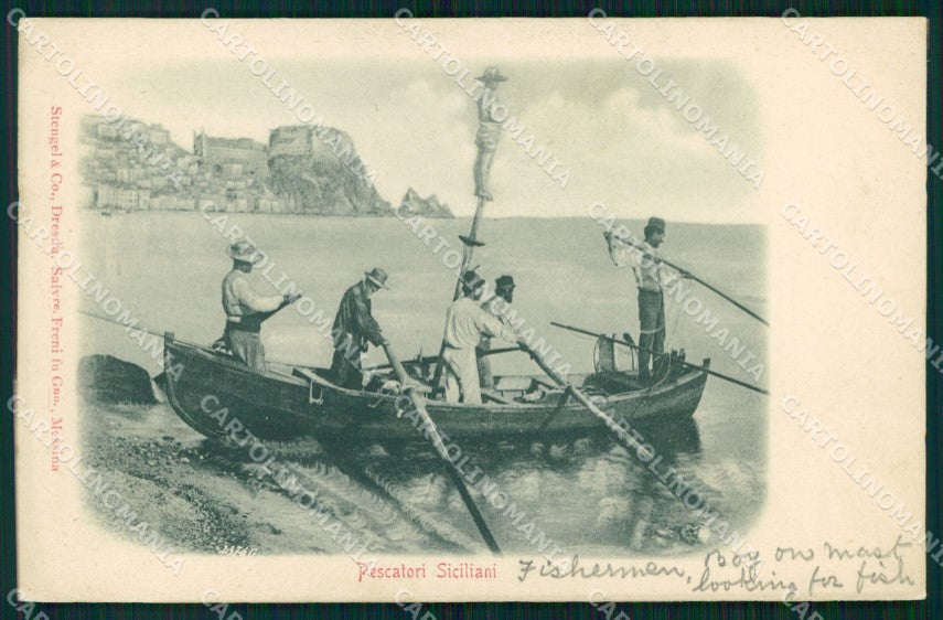 Messina Città Pesca del Pesce Spada Stengel Mestieri cartolina MX0881 – fronte