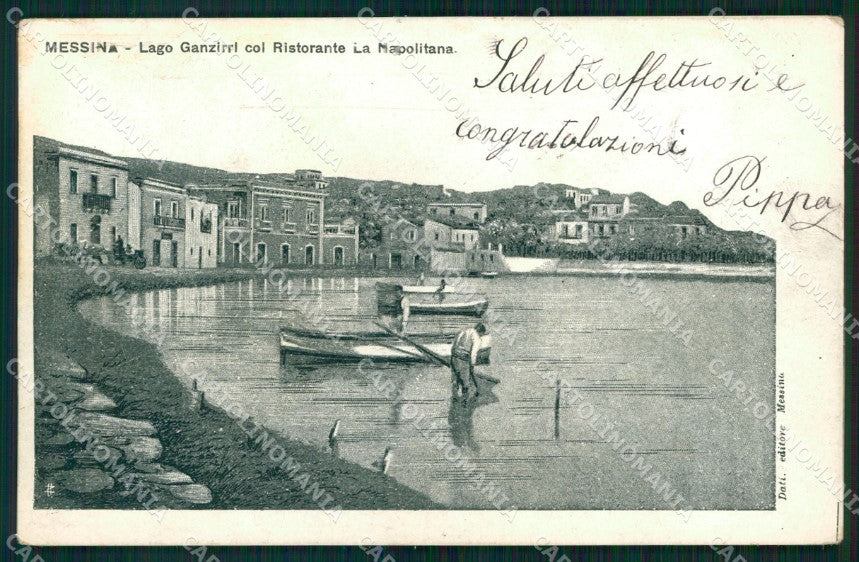Messina Città Ganzirri Ristorante La Napolitana Lago Barche cartolina MX0895 – fronte