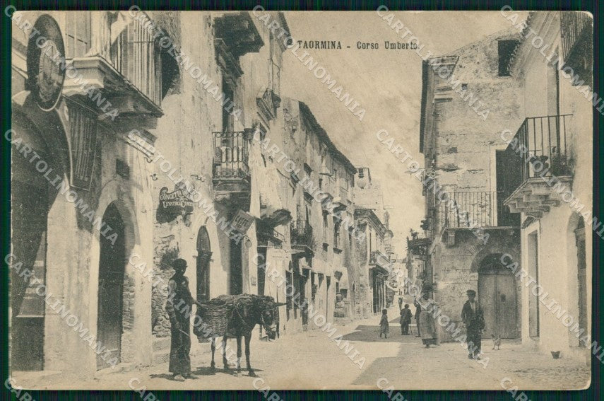 Messina Taormina Corso Umberto PIEGHINA cartolina MX0927 – fronte