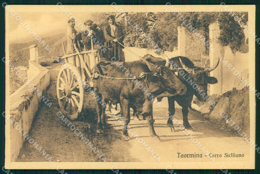 Messina Taormina Costumi Carro Siciliano cartolina MX0944 – fronte