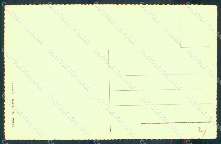 Messina Taormina Costumi Siciliani Donne con Asino cartolina MX0962 – retro
