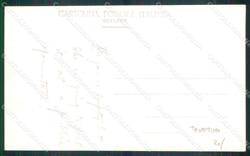 Messina Taormina Costumi Siciliani Portatrice d'Acqua Foto cartolina MX0972 – retro