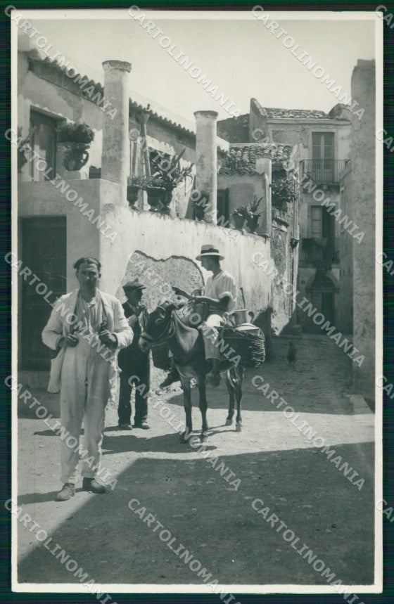 Messina Taormina Costumi Uomini con Asino Foto cartolina MX0975 – fronte