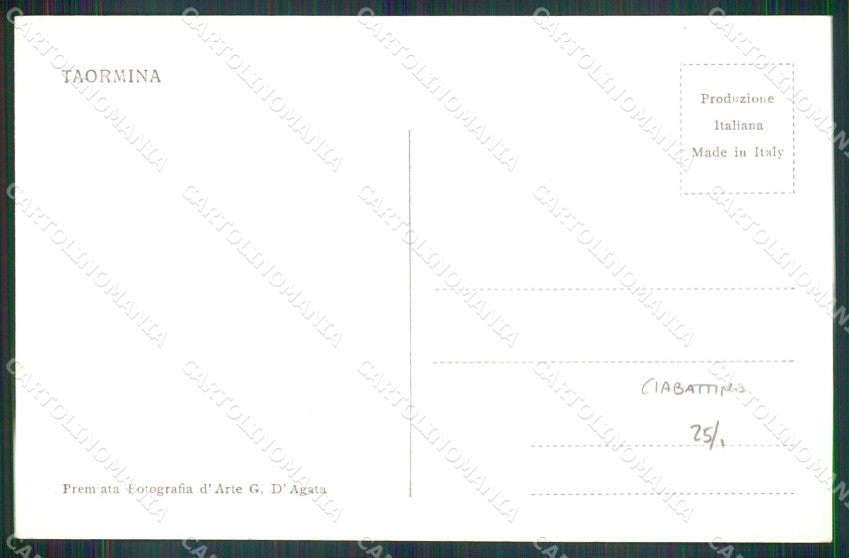 Messina Taormina Via Case Pinte Mestieri Calzolaio Foto cartolina MX0977 – retro