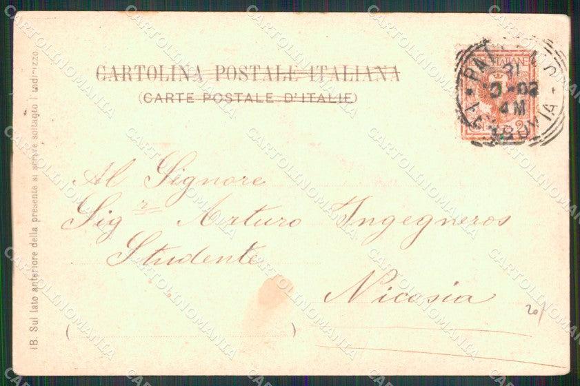 Palermo Città Carretto Siciliano Costumi cartolina MX0990 – retro