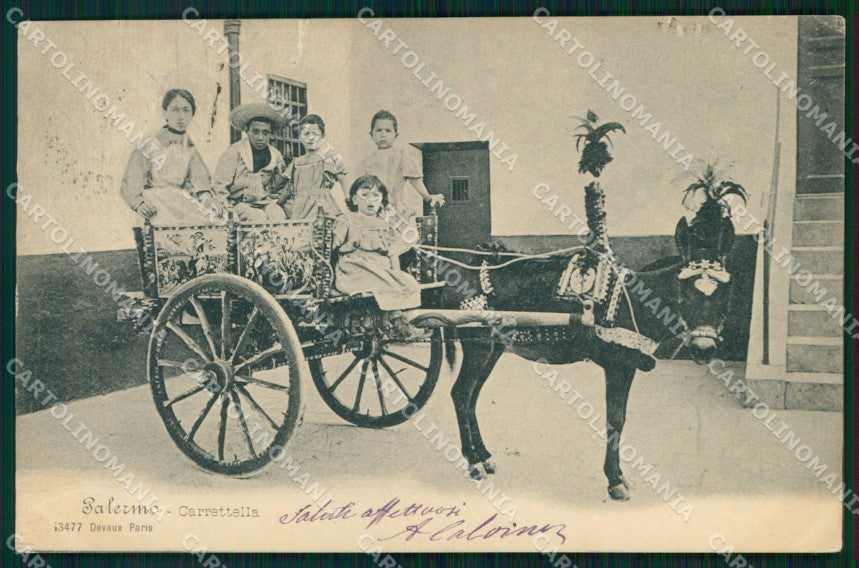 Palermo Città Carrettella Costumi Siciliani STRAPPINO cartolina MX0994 – fronte