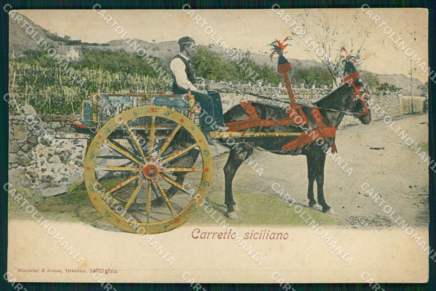 Messina Città Carretto Siciliano Costumi Rommler 14633 cartolina MX1000 – fronte