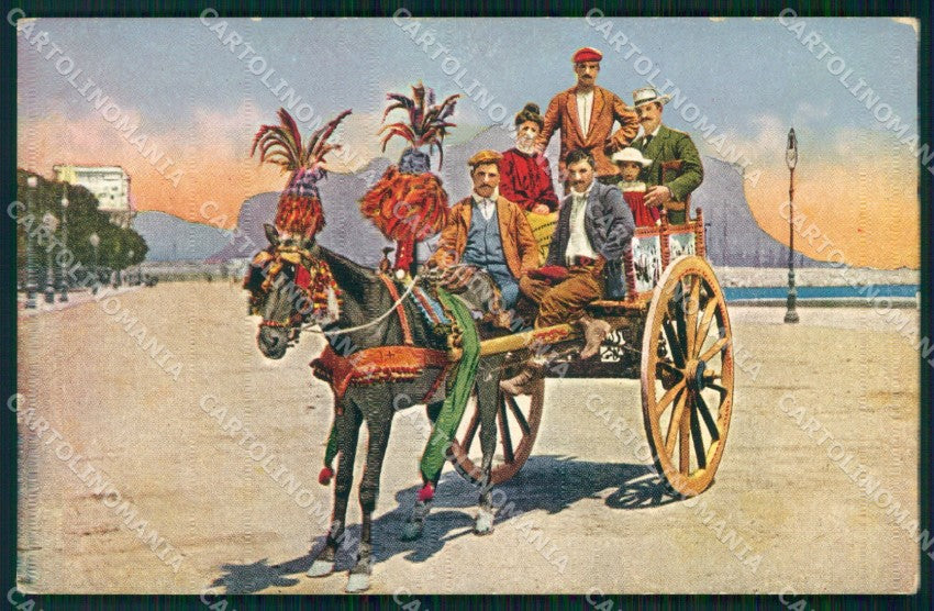 Palermo Città Carretto Siciliano Costumi cartolina MX1003 – fronte