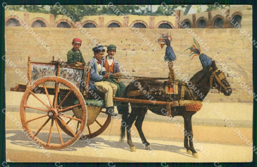 Palermo Città Carretto Siciliano Costumi cartolina MX1004 – fronte