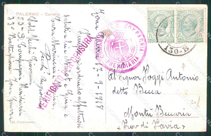 Palermo Città Carretto Siciliano Costumi cartolina MX1004 – retro