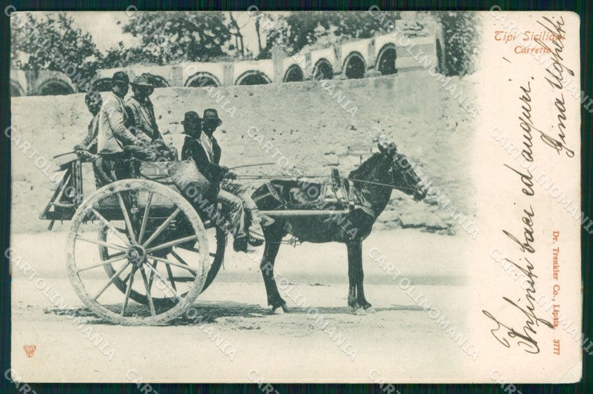 Palermo Città Carretto Siciliano Costumi Trenkler 3777 cartolina MX1005 – fronte