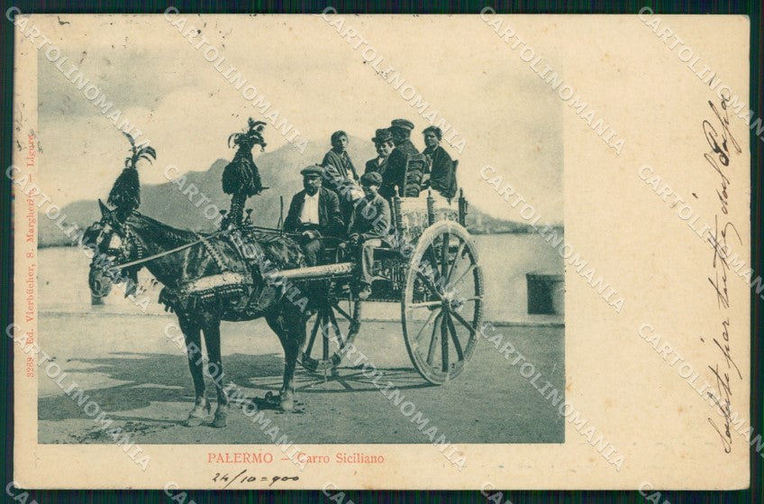 Palermo Città Carretto Siciliano Costumi cartolina MX1006 – fronte