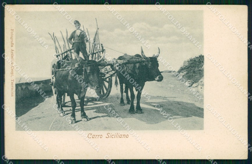 Messina Taormina Carretto Siciliano Costumi cartolina MX1007 – fronte