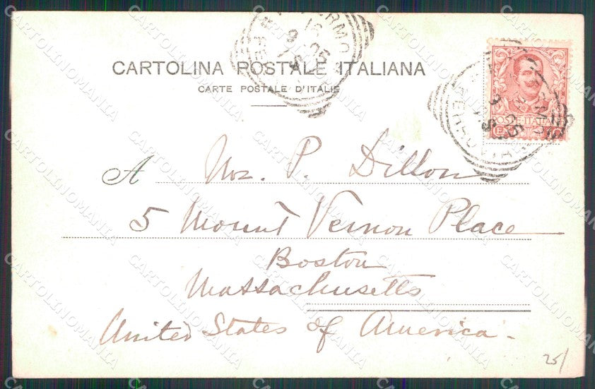 Palermo Città Carretto Siciliano Costumi cartolina MX1014 – retro