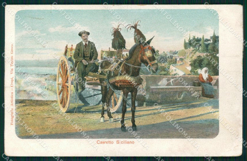 Palermo Città Carretto Siciliano Costumi SCOLLATA cartolina MX1018 – fronte