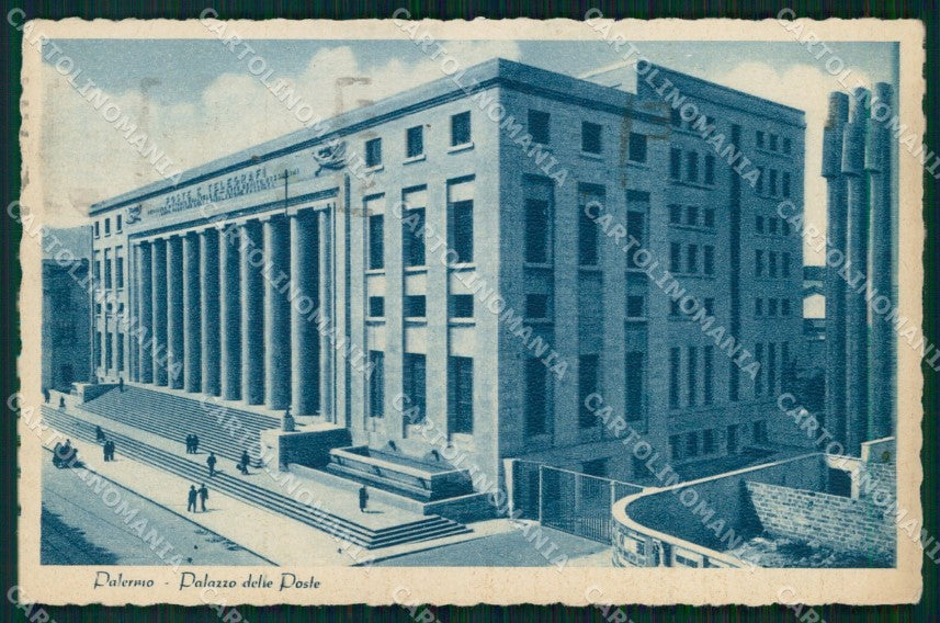Palermo Città Palazzo delle Poste Fascismo cartolina MX1039 – fronte