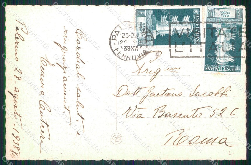 Palermo Città Palazzo delle Poste Fascismo cartolina MX1039 – retro