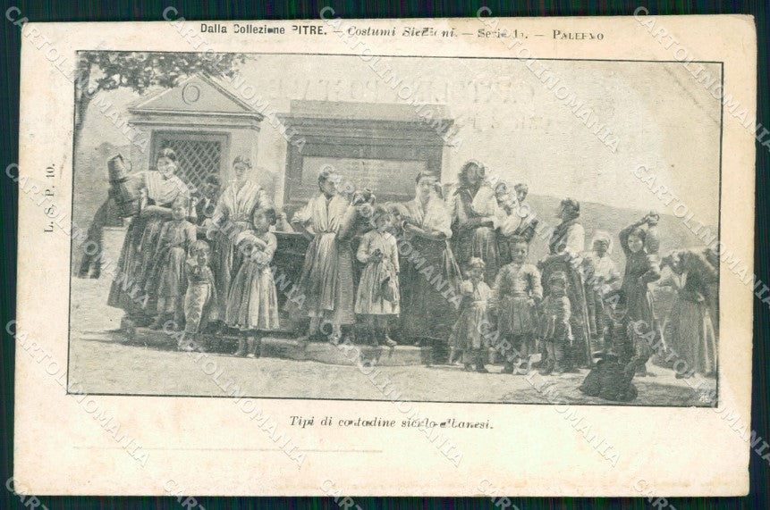 Palermo Città Costumi Siciliani Contadine Siculo Albanesi cartolina MX1045 – fronte