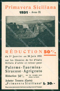 Palermo Città Tessera Primavera Siciliana cartolina MX1052 – fronte