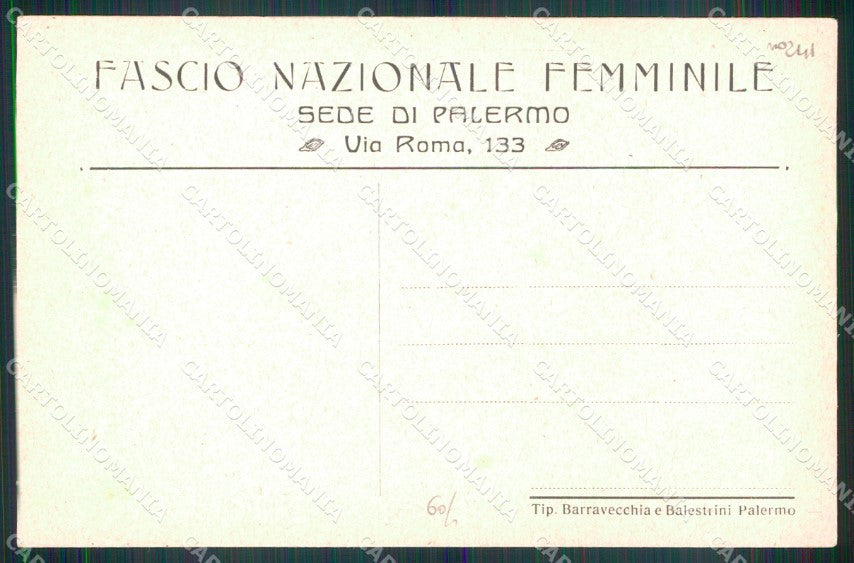 Palermo Città Salvatore Annaloro Braccio Duce Fascio Femminile cartolina MX1055 – retro