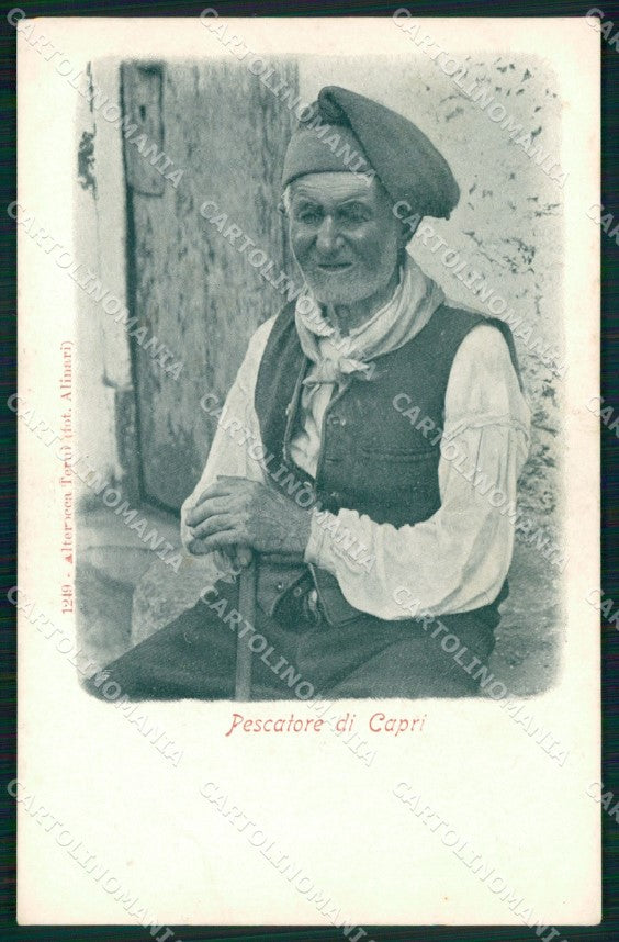 Napoli Capri Mestieri Pescatore Alterocca 1249 Alinari cartolina MX1059 – fronte