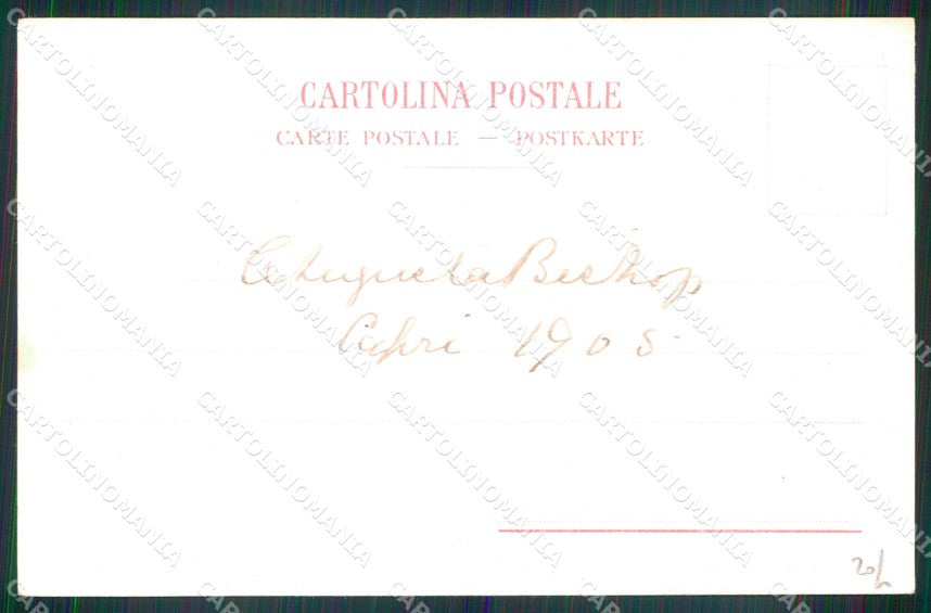 Napoli Capri Mestieri Noleggiatrice d'Asini cartolina MX1067 – retro