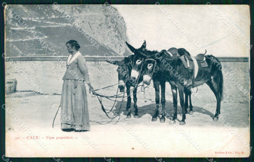 Napoli Capri Mestieri Noleggiatrice d'Asini cartolina MX1069 – fronte