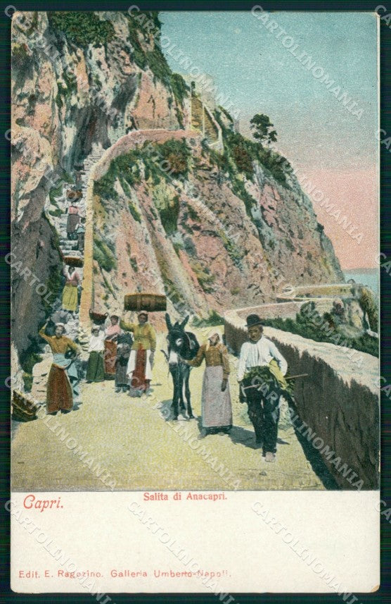 Napoli Capri Salita Anacapri Scala Antica cartolina MX1071 – fronte