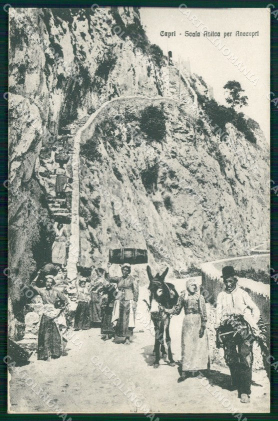 Napoli Capri Salita Anacapri Scala Antica cartolina MX1075 – fronte